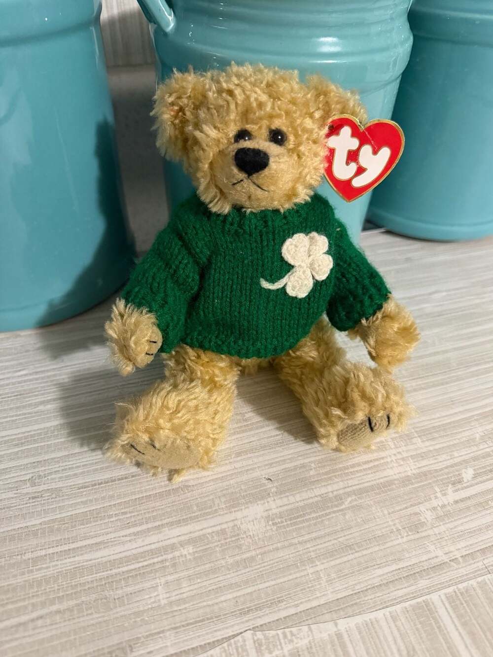 Ty Attic Treasures Blarney Bear Shamrock Sweater